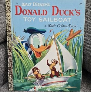 Walt Disney's Donald Duck's Toy Sailboat 1954 "H" Edition A Little Golden Book
